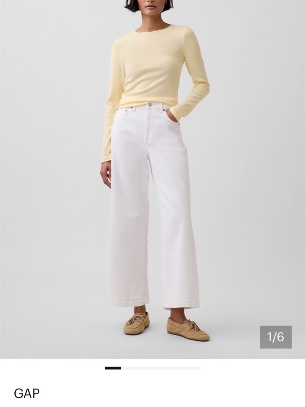 GAP Wide-Leg High-Rise White Jeans